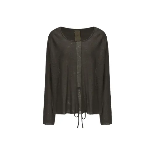 ELYWOOD Шерсть Crewneck Галстук Передний Топ Свитер Женские