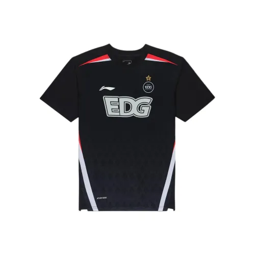 LINING Sports Life Collection Т-Рубашка Мужская Черная Углерод Черный С Полным Принт