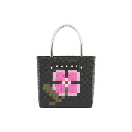 MARNI Basket Series Полипропиленовая Корова Кожа Сумка Стандартная Женская Черная