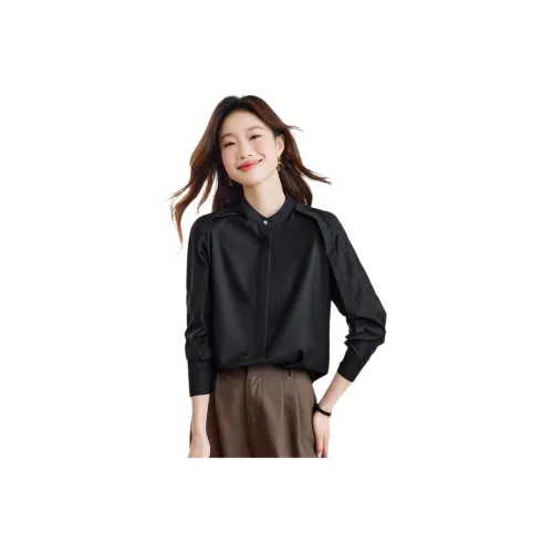 PIERRE CARDIN Рабочая одежда Черные Женские Рубашки