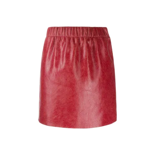 MIU MIU Красный Женские Кожаные Короткие Юбки