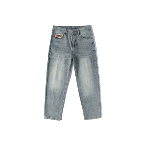 SNOOPY Промытый цвет Унисекс Джинсы