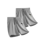 [Ледяной шелк охлаждающий] Светло-серый (Mb Штрих кисти Смайлик Логотип на штанах) + Светло-серый (Mb Штрих кисти Смайлик Логотип на штанах)