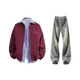 Бургунди + Желтый Грязь Брюки