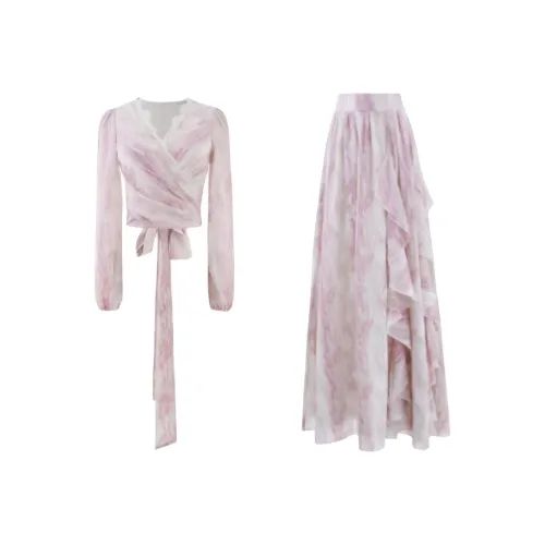 GORGEOUSIDEA Розовый комплект Женские Комплекты с юбкой