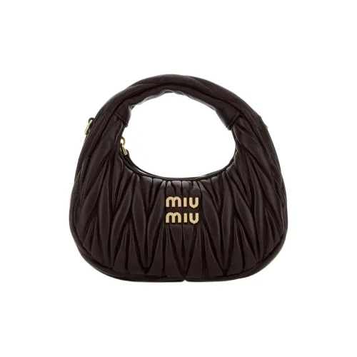 MIU MIU Wander Series Кожа Сумка через плечо Сумка Мини Женская Шоколадная