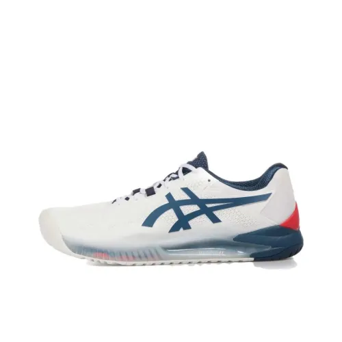 Asics Gel Resolution 8 Low Топ Беговые кроссовки Мужские Синие Белые