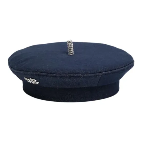 RUSLAN BAGINSKIY Хлопок Береты Женские Синий