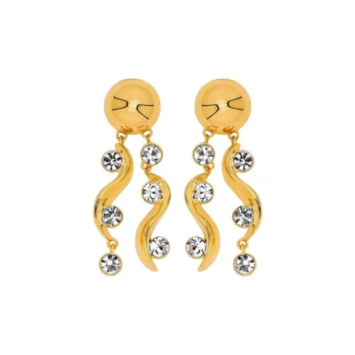 Серьги OSCAR DE LA RENTA Crystal Unisex Gold