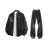 Чёрный + Углеродный Чёрный Брюки