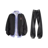 Чёрный + Углеродный Чёрный Брюки