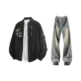 Чёрные + Жёлтый Грязь Брюки