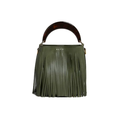 MARNI Телячья кожа Ведрообразная сумка Сумка через плечо Сумка Маленькая Женская Зеленая