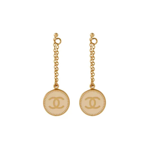 CHANEL Эмаль Серьги Унисекс Золото
