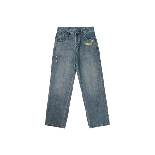 HOKLV Blue Unisex Jeans HOKLV Синий Унисекс Джинсы