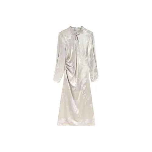 JK&JS Серебристо-фиолетовые Женские Короткие Платья с Короткими Рукавами