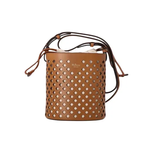 Mulberry Кожа Ведрообразная Сумка Плечевая Сумка Женская Коричневая