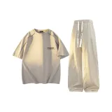 Khaki T-Shirt + Ecru Pants  
Хаки Футболка + Экрю Штаны