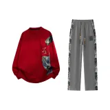 Красный + Темно-серый [Китайский стиль, наборы одежды]