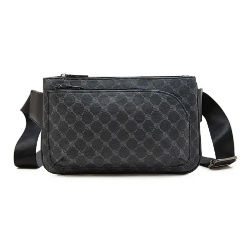 Old Man's Head Синтетическая кожа Сумка через плечо Мужской Узор Черный Серый