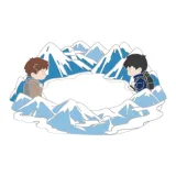 Длинный белый, песочно-золотой, магнит для холодильника