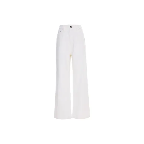 SONGS ALONG Белый Унисекс Джинсы