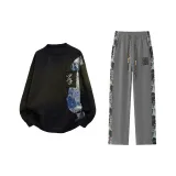 Black + Dark Gray [Китайский стиль Комплекты одежды]