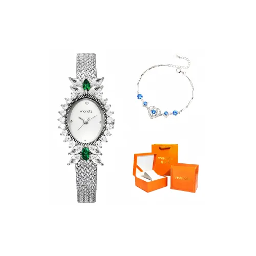 Merlots Кварцевый механизм нержавеющая сталь ремешок женские часы белый циферблат