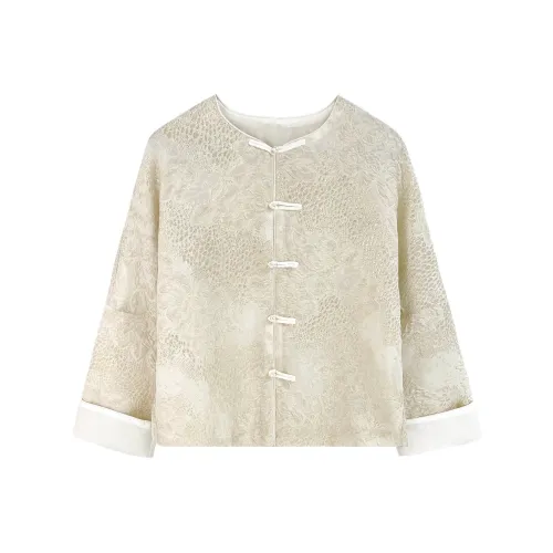 JK&JS Экрю Женское Короткое Пальто