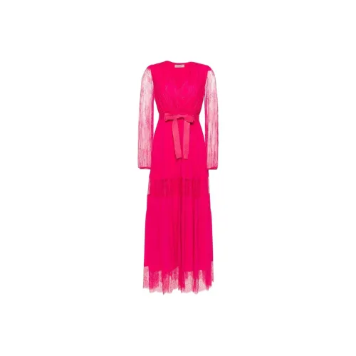 TWINSET Milano SS24 Длинное Платье с Длинными Рукавами Женское Красное