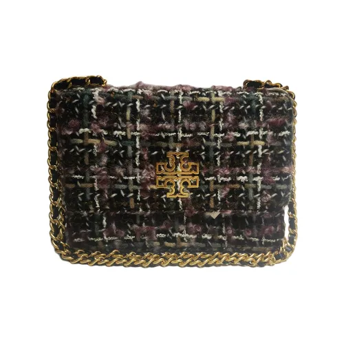 TORY BURCH Britten Фланель с кожаными вставками Клатч Кошелек Сумка через плечо Женская Черный и Разноцветный