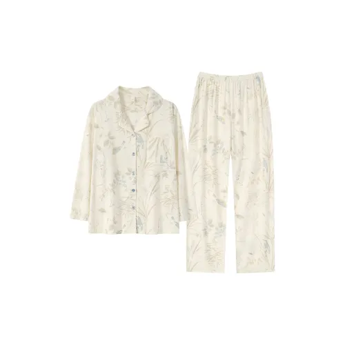 XIAFENYAN Светло-желтый женский пижамный комплект
