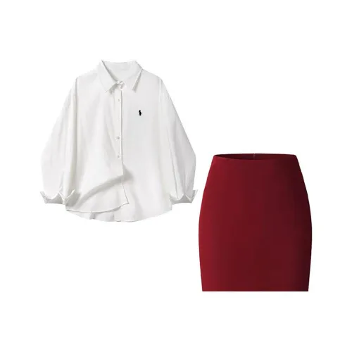 MARIE·COCO Белый топ + юбка Женские комплекты с юбкой