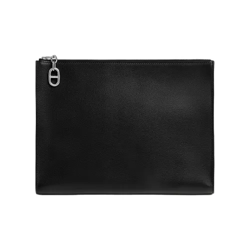 HERMES ZipengoChaine D'Ancre Evergrain Телячья кожа Клатч Стандартный Мужской 89 Черный