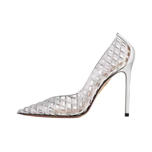 AQUAZZURA LUMIERE Узкий каблук Высокие каблуки 10,5 см Женские Серебряный