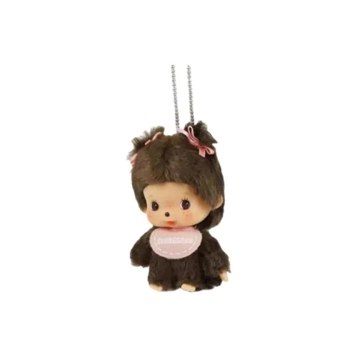 Monchhichi Large Head Розовый Нагрудник Девушка Обезьяна Плюшевый Брелок 8 см Высота