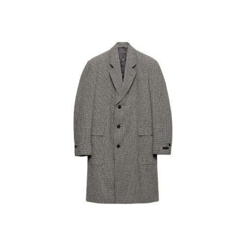 PRADA Мужское пальто темно-сланцево-серого цвета