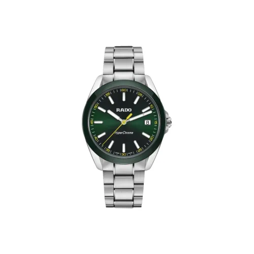 RADO Glam Slam Collection Кварцевый механизм Мужские часы Циферблат 41,5 мм Зеленый Керамика Нержавеющая сталь Корпус