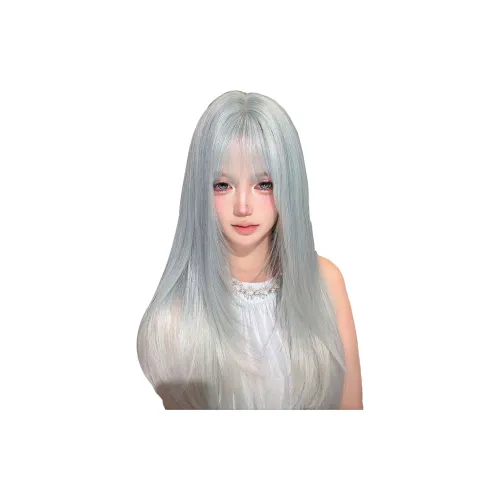 MUNINGFEI Blue Lover Синий Градиентный Женский Перука Высокая Температура Пряжа Длинные Прямые Волосы