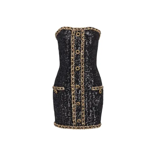 BALMAIN Без рукавов Платье Женское Черное