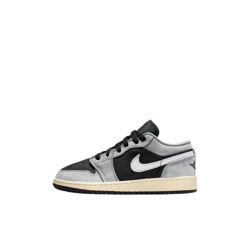Jordan Air Jordan 1 Low Топ Детские Скейтбординги Черный Серый Унисекс
