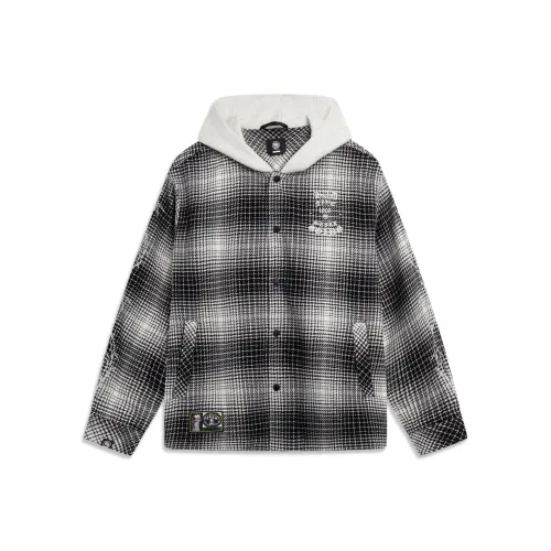 LINING Basketball Collection Куртки и Пальто Мужские Черный Белый Клетка