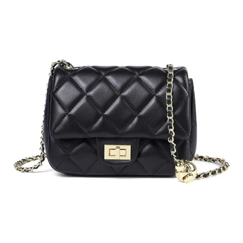 PT'SON Коровья кожа Сумка через плечо Стандартная Женская Черный Экрю