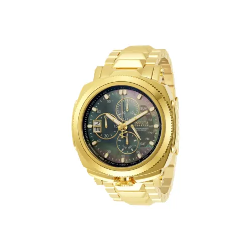 INVICTA Мужские часы Кварцевый механизм Ремешок из нержавеющей стали 52 мм Черный циферблат