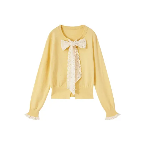 XIANGYING Прозрачный Желтый Женский Трикотаж