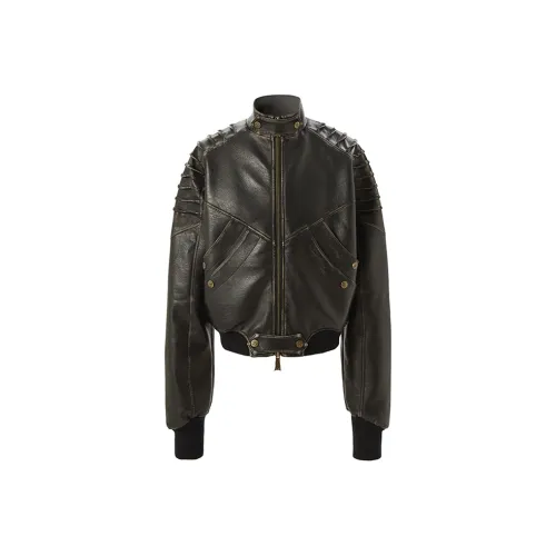 FLYERRER Черный В наличии Утепленный Унисекс Кожаные куртки