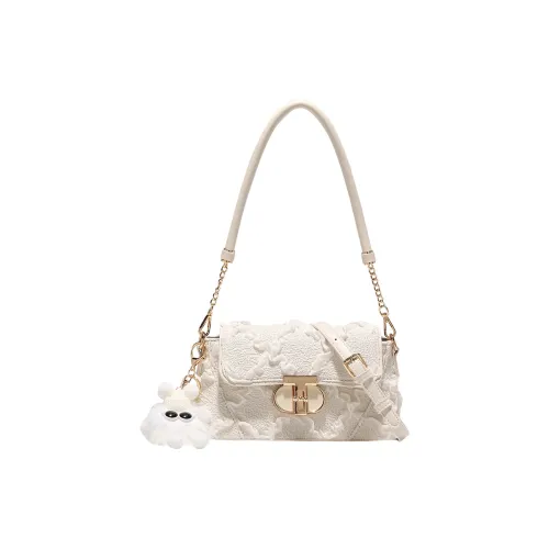 TTaG．baG Microfiber Synthetic Leather Crossbody Bag Shoulder Bag Women's Ecru ТТaG．baG Микрофибра Синтетическая Кожа Сумка через плечо Сумка на плечо Женская Экрю