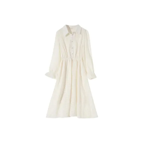 Cotton Zhiximeng Live Длинное платье с длинными рукавами женское