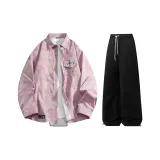 Комплект одежды (Розовый топ + Черные штаны)