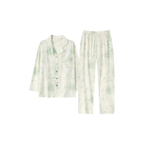 XIAFENYAN Светло-желтый женский пижамный комплект